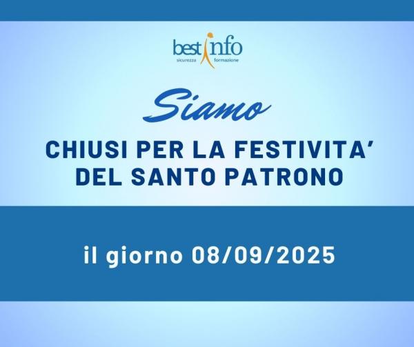 CHIUSURA FESTIVITA' SANTO PATRONO